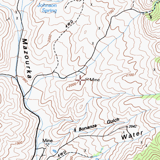 Topographic Map of Black Lady Mine, CA