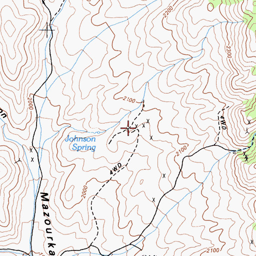 Topographic Map of Blackbird Prospect, CA