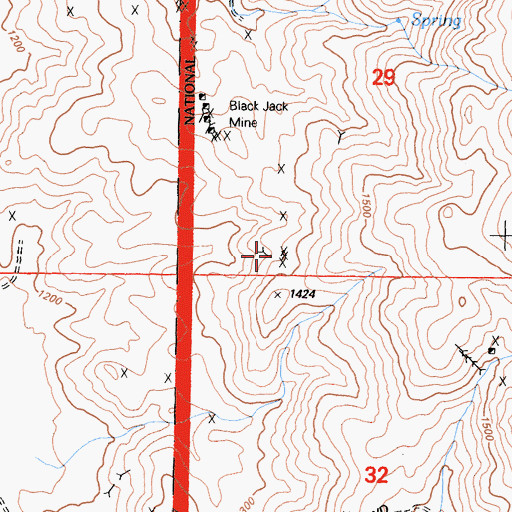 Topographic Map of Blue Boy Prospect, CA