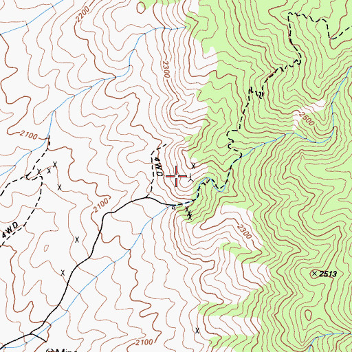 Topographic Map of Blue Stone Talc Mine, CA