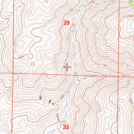 Topographic Map of California Rose Number 2 Prospect, CA