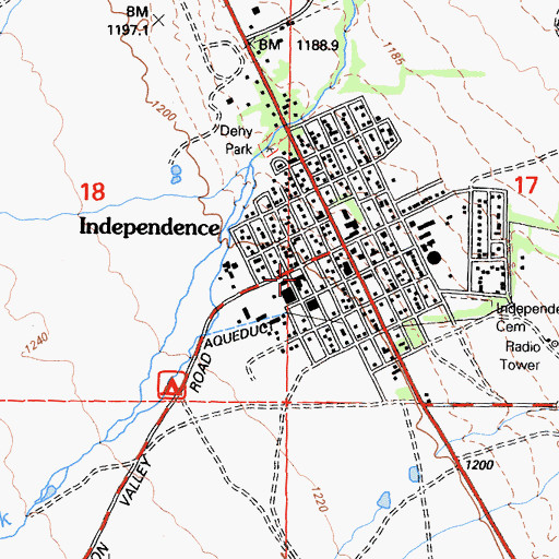 Topographic Map of Eastern California Museum, CA