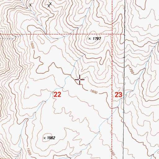 Topographic Map of Elkhorn Numbers 1-8 Placer Mines, CA