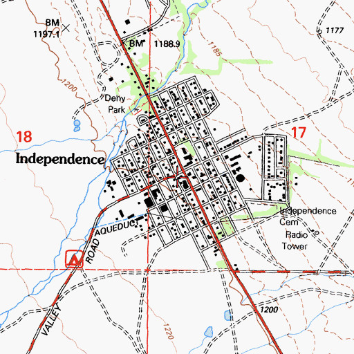 Topographic Map of Inyo County Courthouse, CA