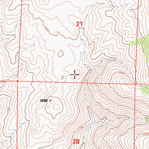 Topographic Map of Johnnie Number 7 Prospect, CA