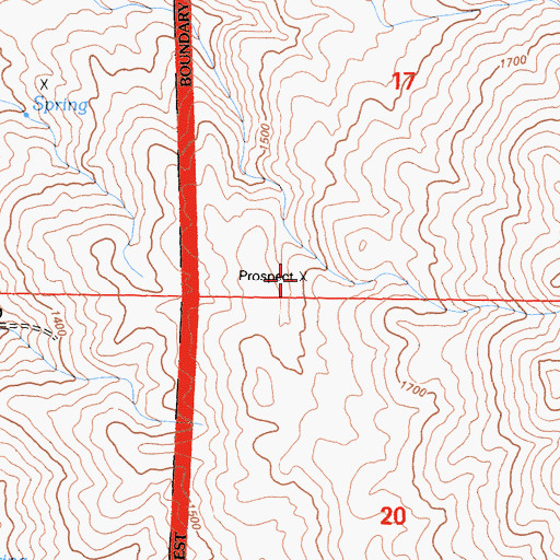 Topographic Map of Little Joker Prospect, CA