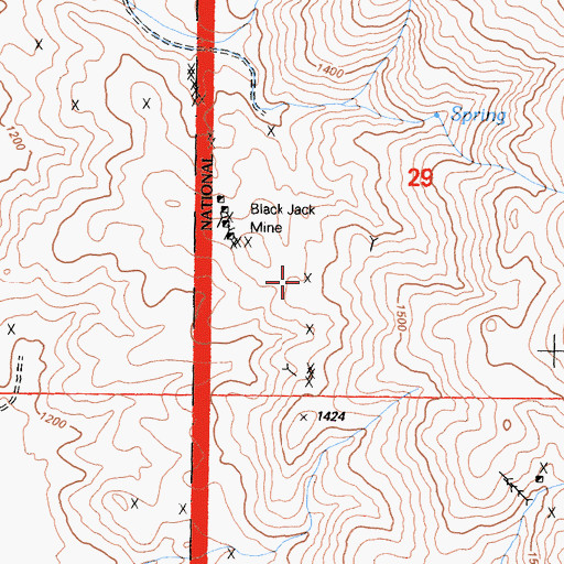 Topographic Map of Old River Arrastre-Owl Prospect, CA