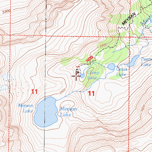 Topographic Map of Camp Lake, CA