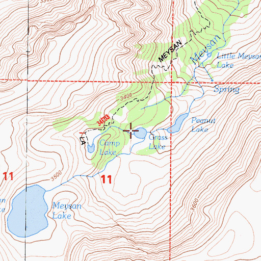 Topographic Map of Grass Lake, CA