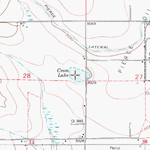 Topographic Map of Crom Lake, CO