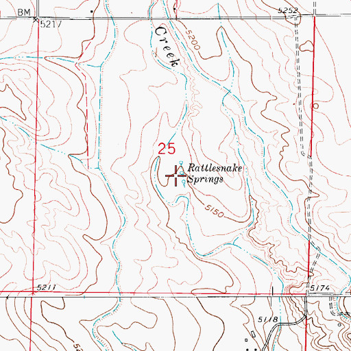 Topographic Map of Rattlesnake Springs, CO