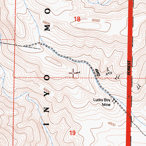 Topographic Map of Custer Mine, CA