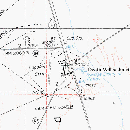 Topographic Map of Death Valley Junction Historic District, CA