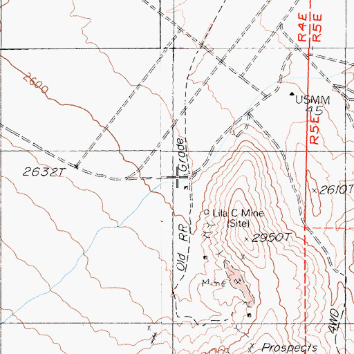 Topographic Map of Lila C (historical), CA