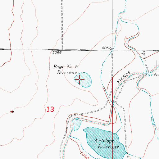 Topographic Map of Boyd Number 2 Reservoir, CO
