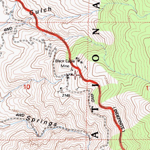 Topographic Map of Omega Prospect, CA