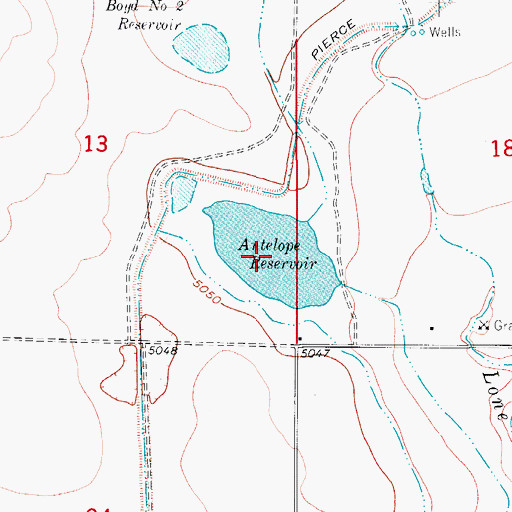 Topographic Map of Antelope Reservoir, CO