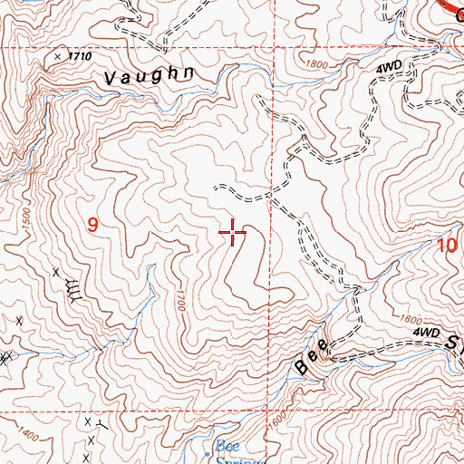 Topographic Map of W D C Numbers 1-5 Prospects, CA