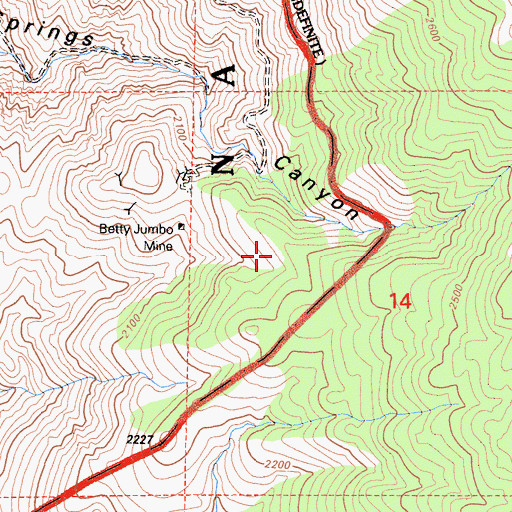 Topographic Map of White Swan Prospect, CA