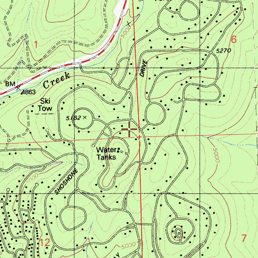 Topographic Map of Big Trees Village, CA