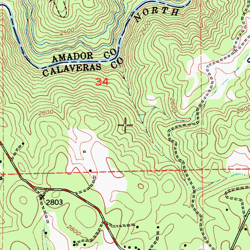 Topographic Map of Calaveras County Rural Clinic, CA