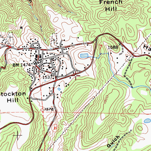 Topographic Map of Mokelumne Hill Elementary School, CA