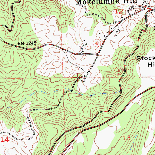 Topographic Map of Mokelumne Vista, CA