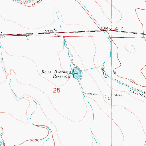 Topographic Map of Rowe Brothers Reservoir, CO