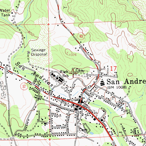 Topographic Map of Peoples Cemetery, CA