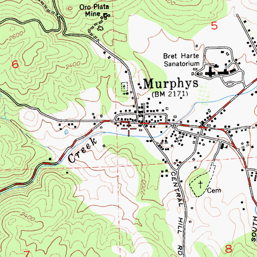 Topographic Map of Mitchler Hotel, CA