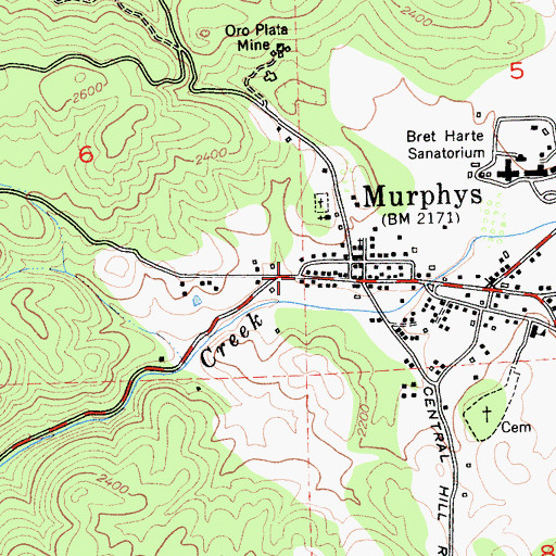 Topographic Map of Traver Building, CA