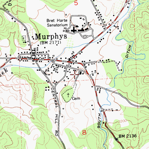 Topographic Map of Vallecito Union Elementary School, CA