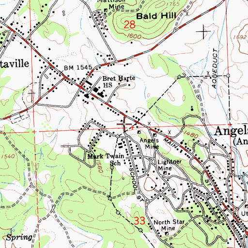 Topographic Map of Angels Camp City Hall, CA