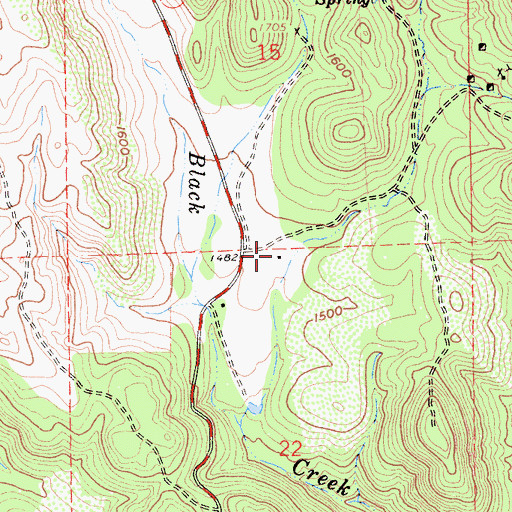 Topographic Map of Bar XX Ranch, CA