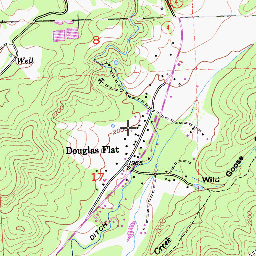 Topographic Map of Douglas Flat School (historical), CA