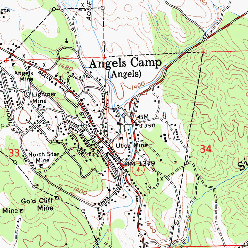 Topographic Map of First Baptist Church, CA