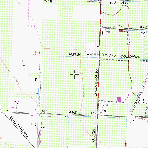 Topographic Map of Buchanan High School, CA