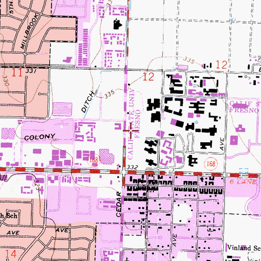 Topographic Map of Bulldog Diamond, CA