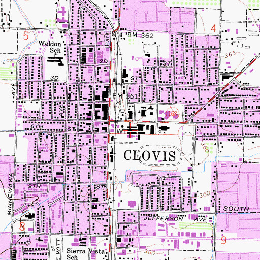 Topographic Map of Clark Intermediate School, CA