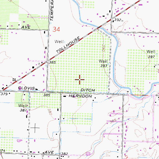 Topographic Map of Clovis Community Medical Center, CA