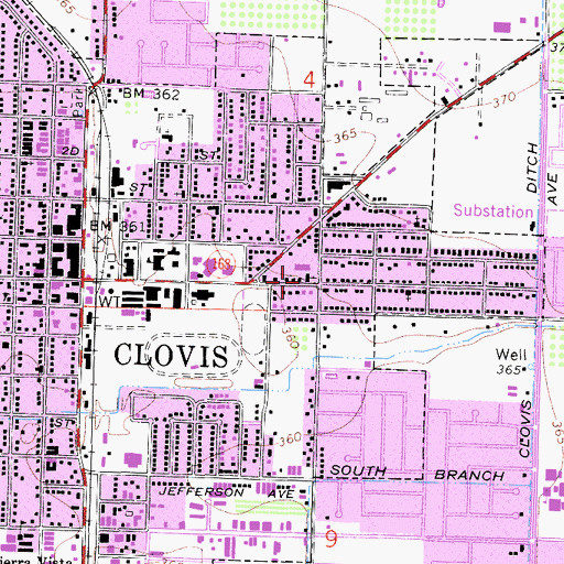 Topographic Map of First Southern Baptist Church, CA