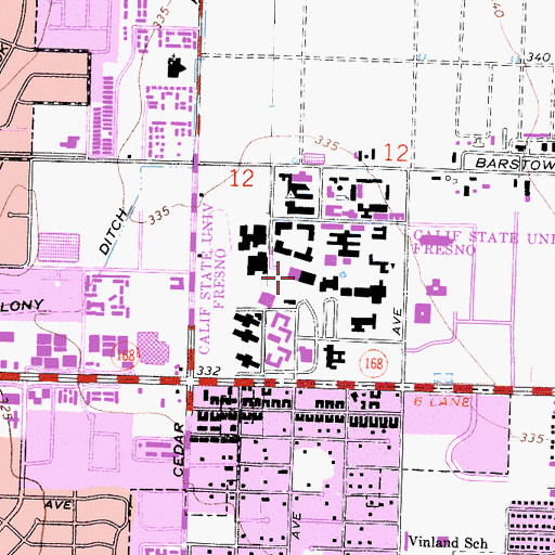 Topographic Map of Henry Madden Library, CA