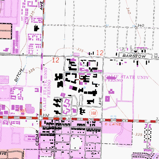 Topographic Map of McLane Hall, CA