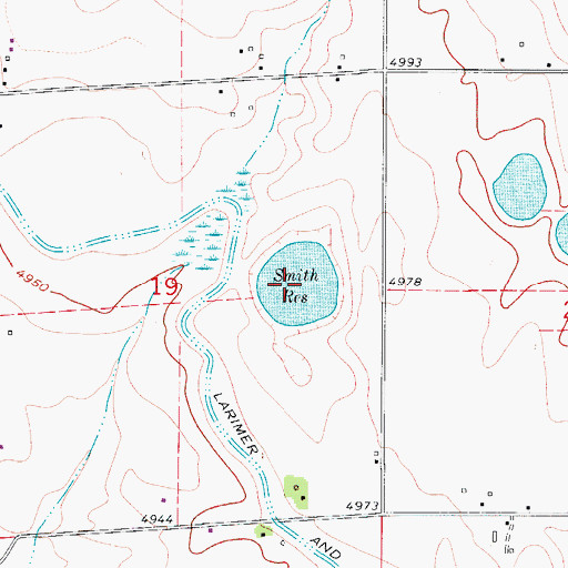 Topographic Map of Smith Reservoir, CO