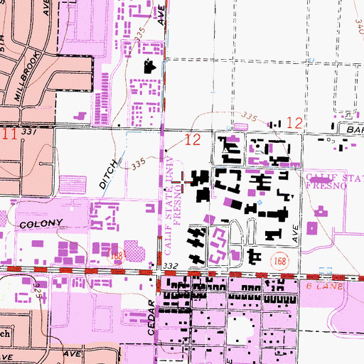 Topographic Map of North Gymnasium, CA