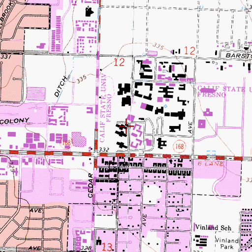 Topographic Map of Ponderosa Hall, CA