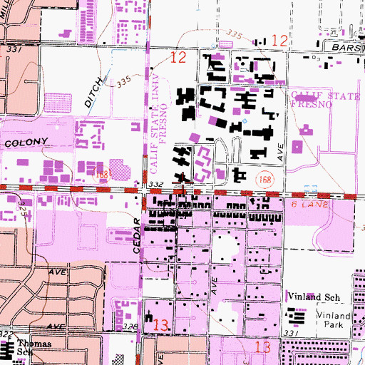 Topographic Map of Sequoia Hall, CA