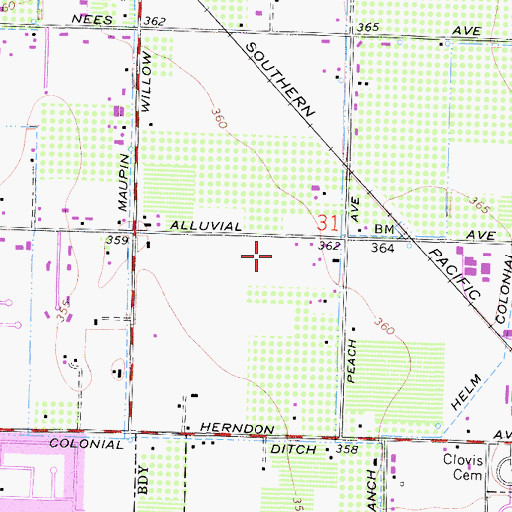 Topographic Map of Sierra Gateway Hospital, CA
