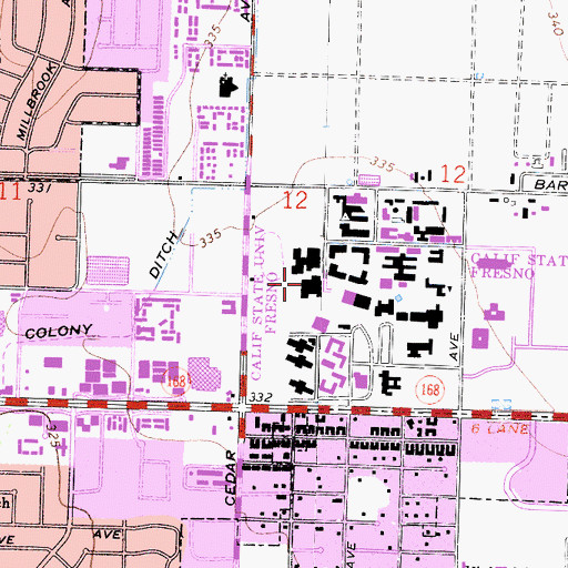 Topographic Map of South Gymnasium, CA