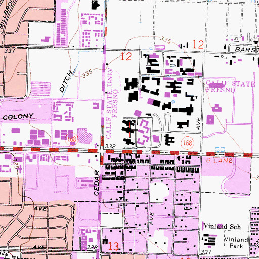 Topographic Map of The Lodge, CA
